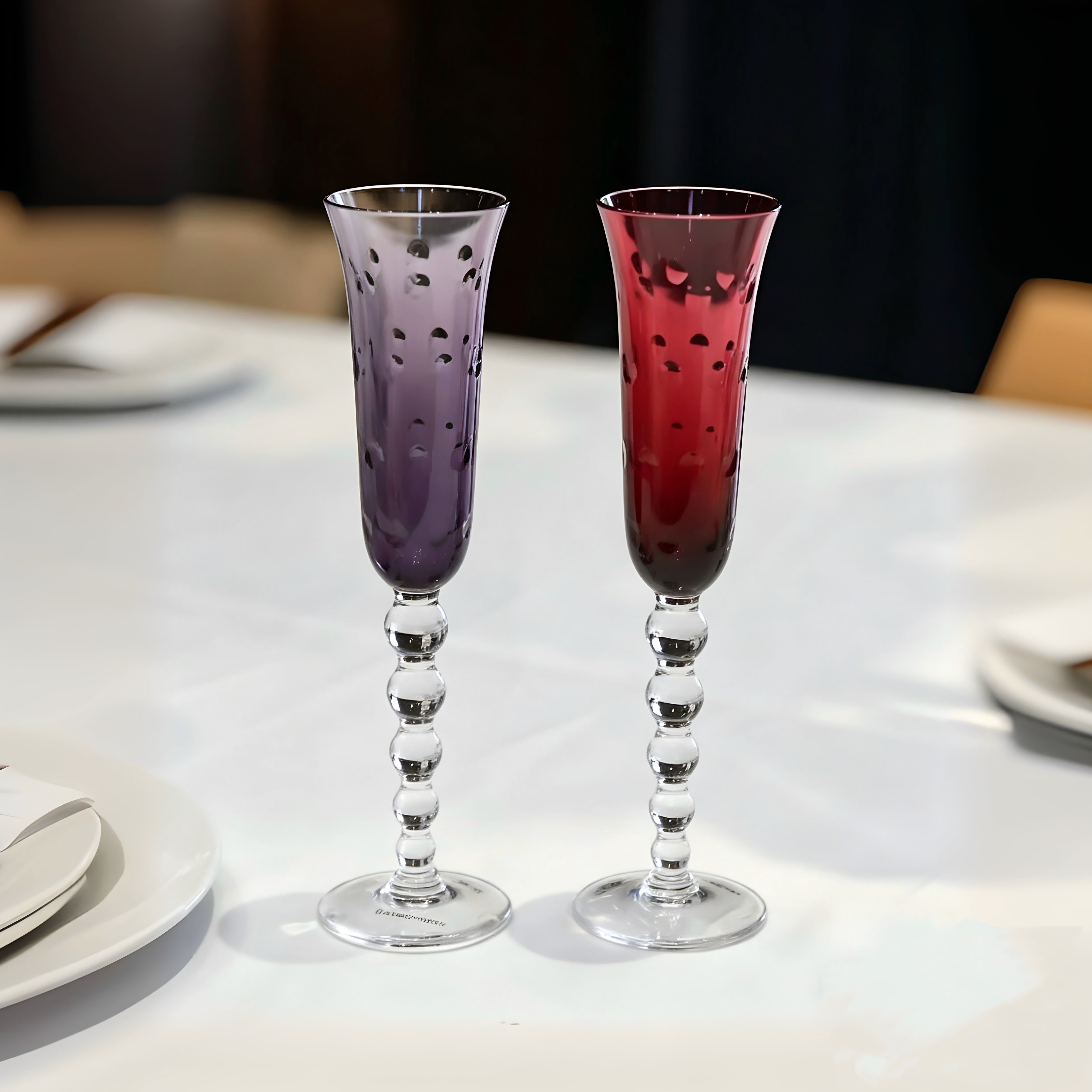 法国泡泡水晶刻花香槟杯欧式奢华高脚杯结婚宴会乔迁送礼高端酒具