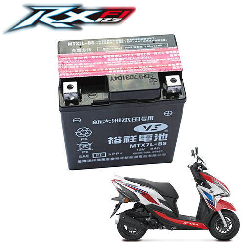 RX125裂行免维护免加水12V-6电瓶