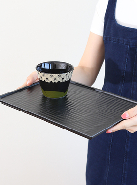 中古vibes日系托盘长方形茶杯酒店客厅香薰端盘玄关首饰水壶收纳