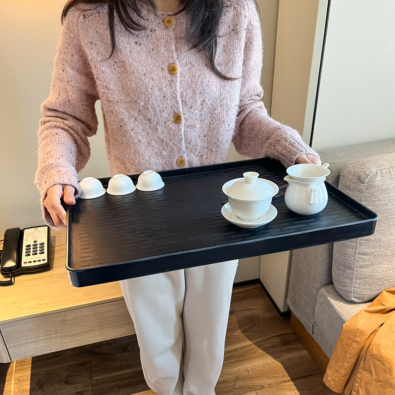 15寸大号密胺仿瓷托盘长方形加厚