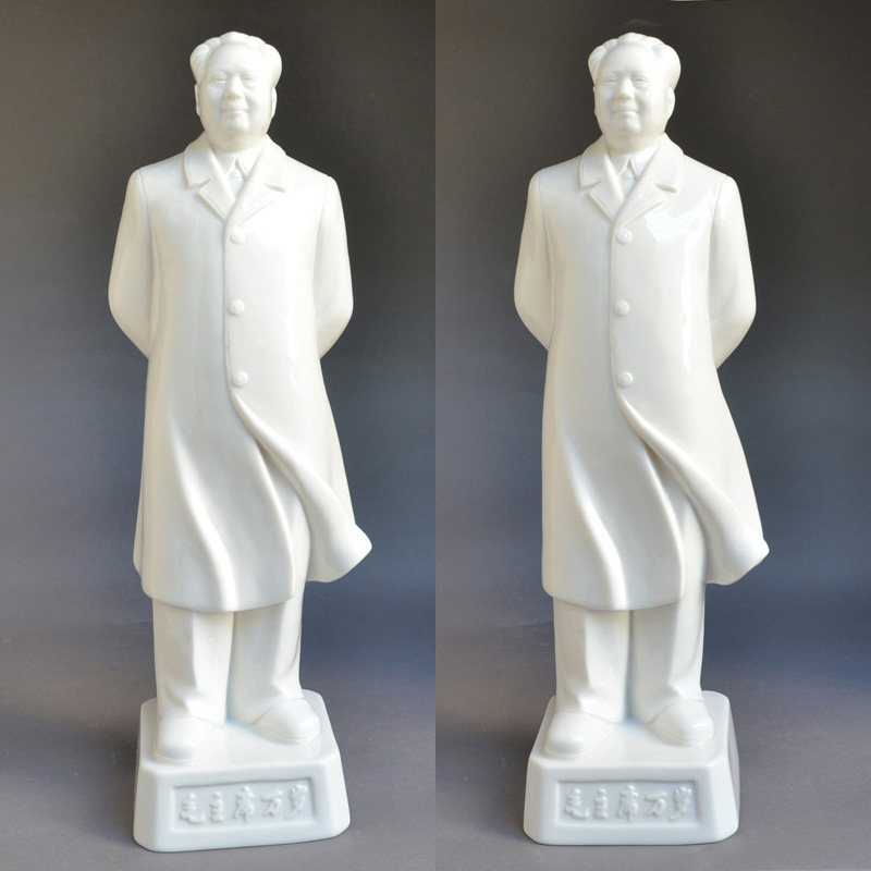 陶瓷毛主席全身站像雕像伟人摆像客厅白瓷毛泽东站立雕像桌面摆件