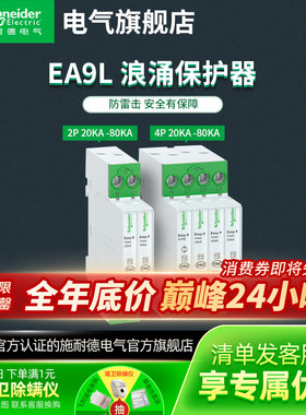 施耐德浪涌保护器EA9L系列电涌保护器2P20KA40KA 4P40KA80KA