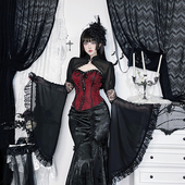 Wannathis哥特风蕾丝御姐礼服裙套装 女仆女巫cos服贵妇暗黑风套装