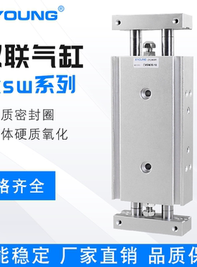 XYOUNG气动双轴滑台气缸CXSWM20-30双出滑块气缸CXSW20-50