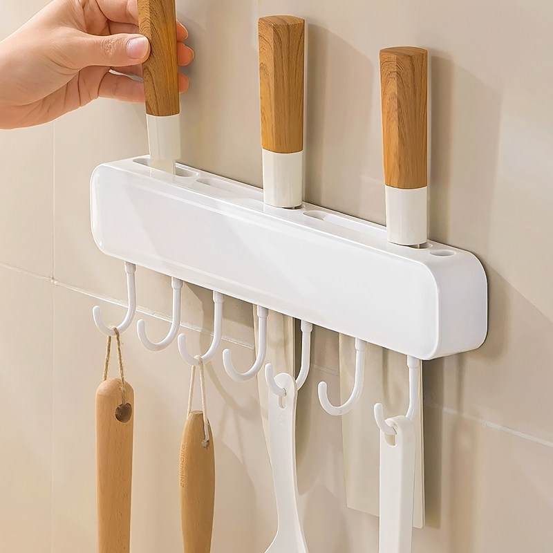 刀架置物架壁挂式厨房菜刀架免打孔刀座多功能一体放刀具收纳架子