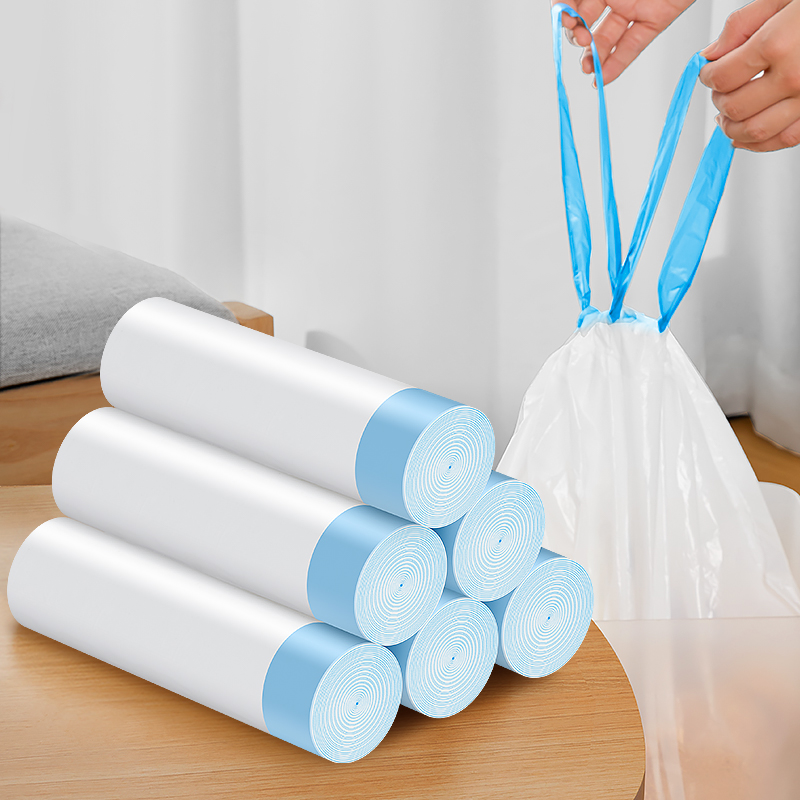 抽绳垃圾袋家用加厚手提式拉收袋实惠装大号厨房厨余收口塑料袋