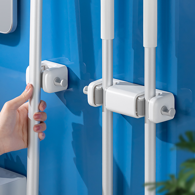 免打孔拖把挂钩卫生间扫把夹子