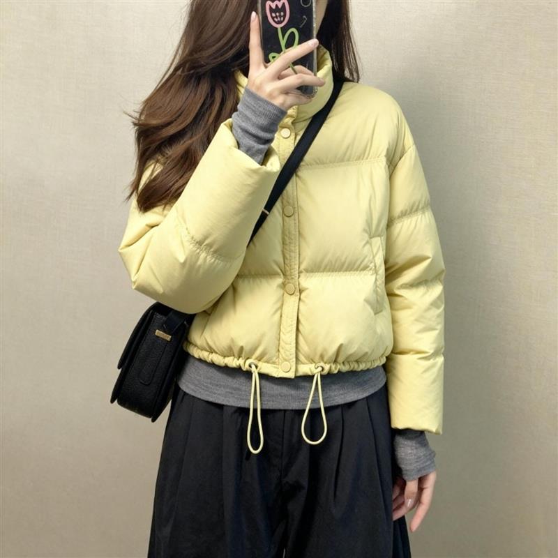 2026年超火黄色短款棉服女冬小个子韩系独特超好看外套棉袄面包服