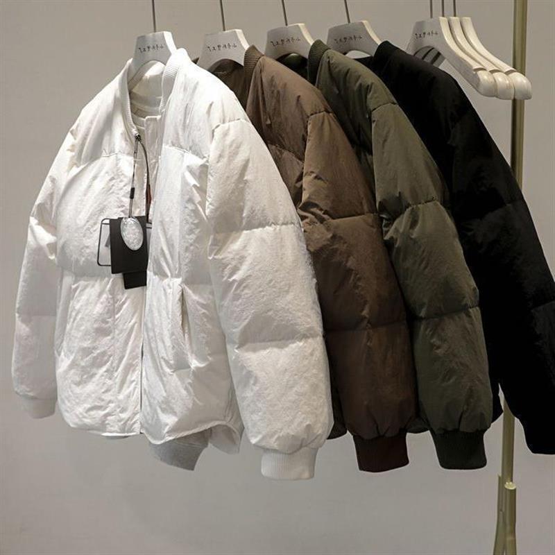 2026年秋冬时尚新款保暖棉服女宽松纯色棒球服领慵懒风面包服外套