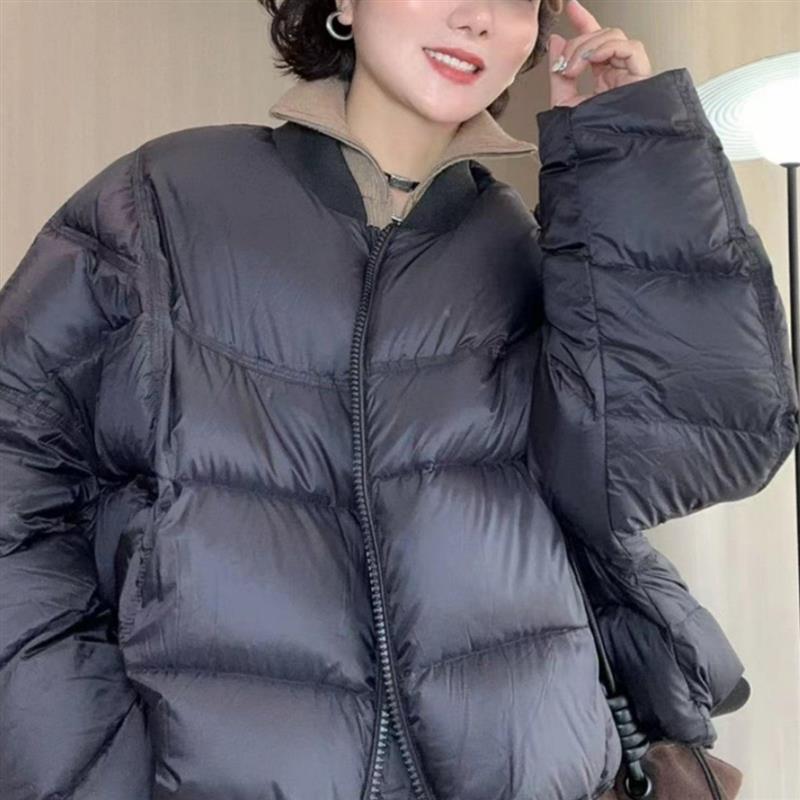 黑色棉服女小个子2026年秋冬季新款棒球服百搭宽松休闲慵懒风外套