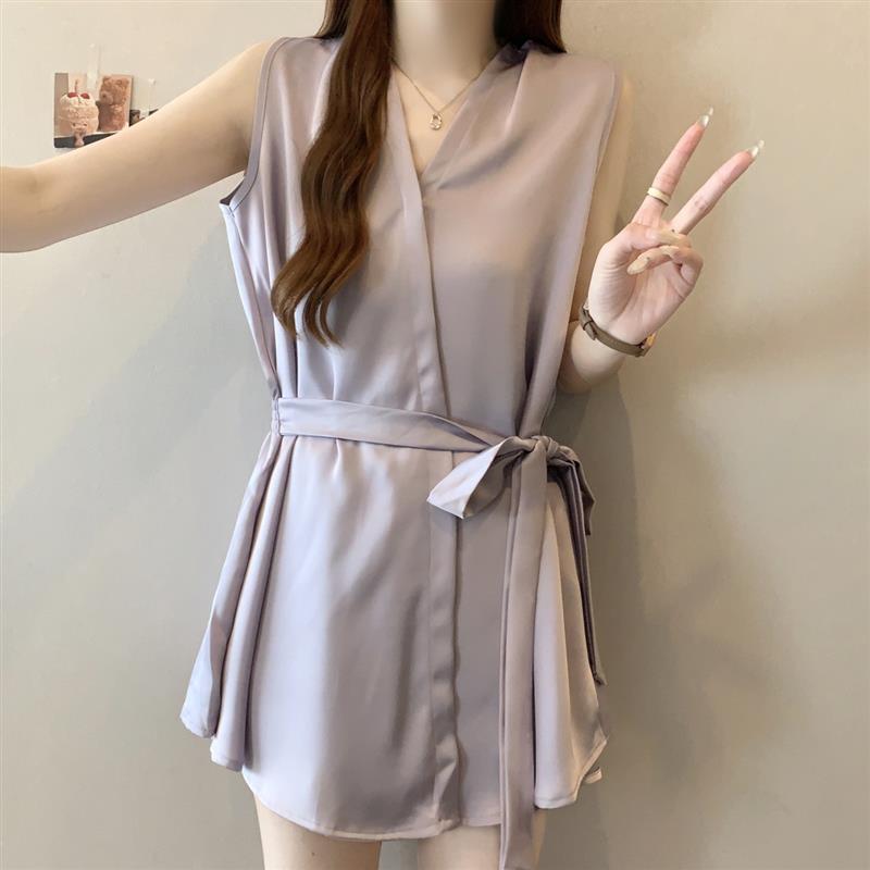 韩系新款2026时尚女装夏装搭配一整套显瘦高级感紫色短裤两件套装