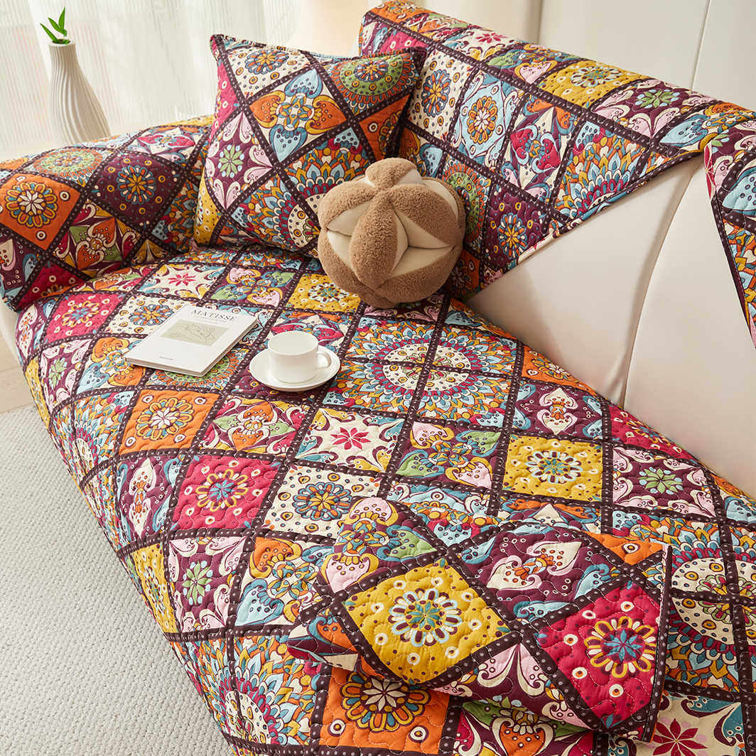 美式轻奢四季通用沙发垫防滑纯棉坐垫时尚全棉布艺套罩巾现代北欧