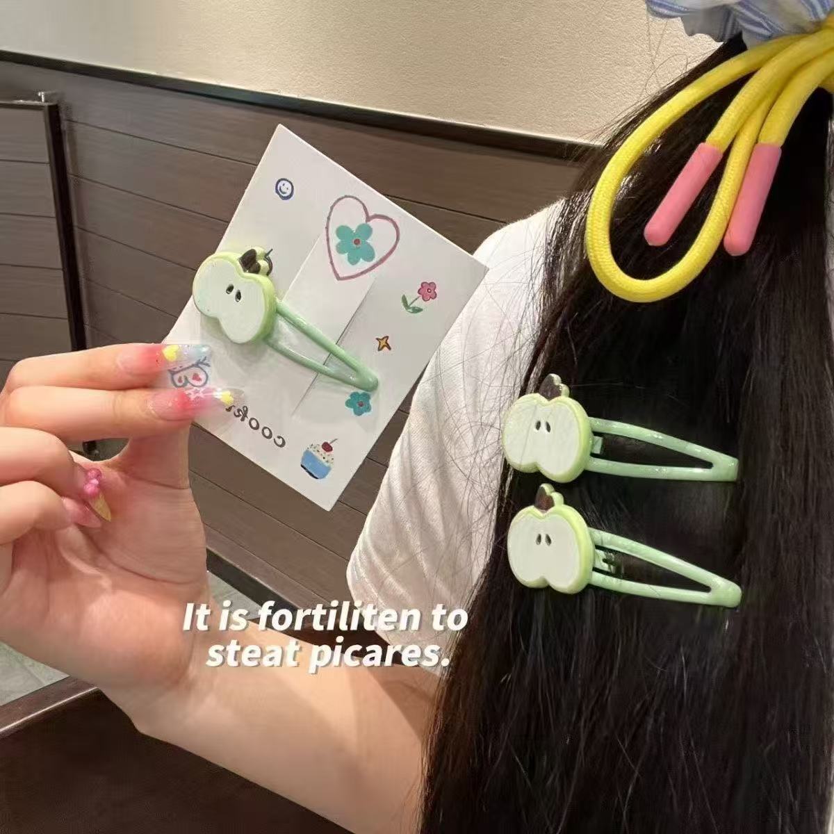 可爱小苹果发夹女侧边刘海夹