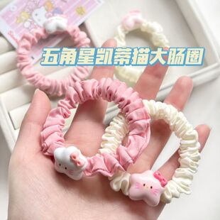 T925可爱五角星凯蒂猫发圈ins少女心马尾发圈情侣闺蜜礼物发饰