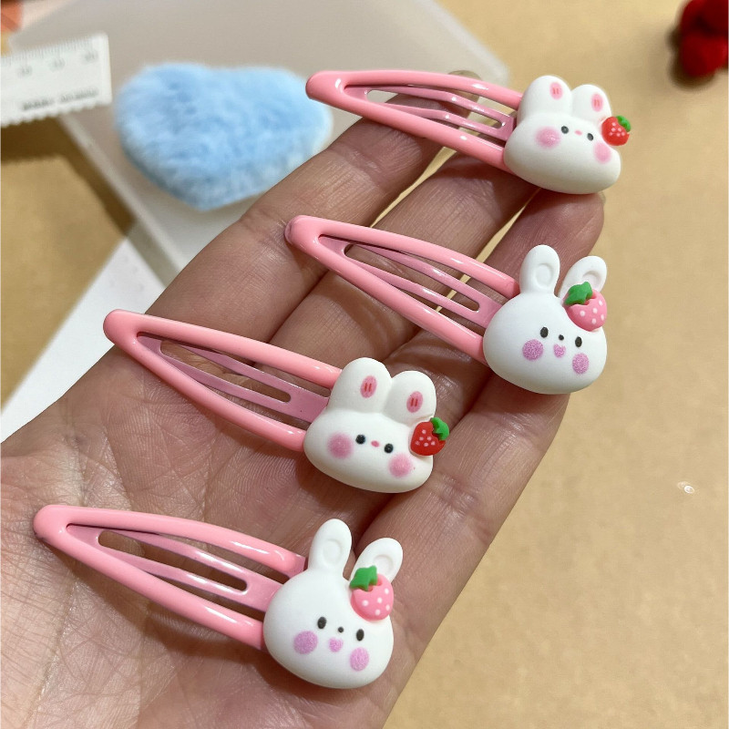 草莓腮红兔子bb夹水滴发夹