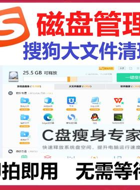 搜狗磁盘管理会员c盘瘦身sogou大文件清理vip清理碎片