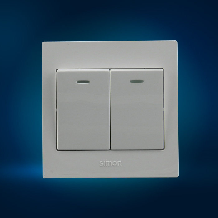 西蒙50l二位双控开关插座面板二位双联床头面板开关插座86型