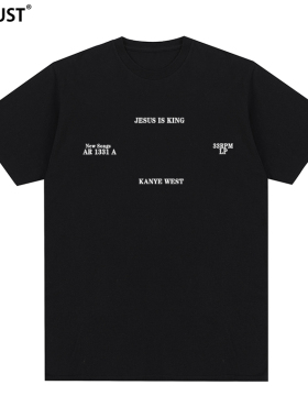 侃爷kanye west专辑字母jesus is king嘻哈潮牌短袖T恤男女饶舌