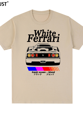 Frank ocean blond嘻哈潮牌日系卡通动漫法拉利短袖T恤男女赛车
