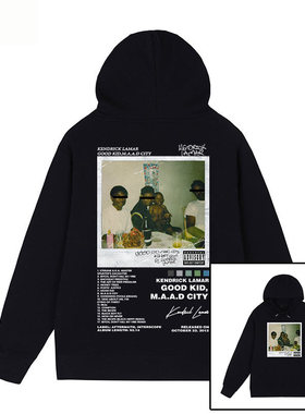 Kendrick Lamar连帽卫衣说唱帽衫GKMC街头Hip Hop嘻哈男女潮牌INS