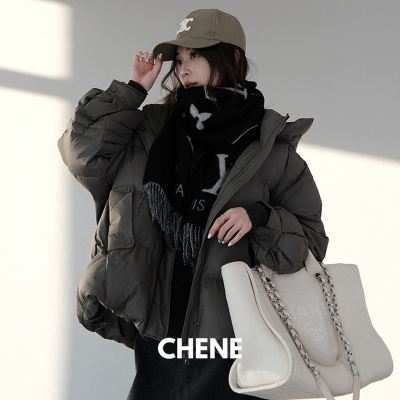 CHENE YI|L*monta95大朵白鹅绒巨保暖显瘦连帽鹅绒服羽绒外套冬季