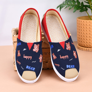 春秋女鞋老北京布鞋学生单鞋休闲网红帆布鞋防滑软底一脚蹬懒人鞋