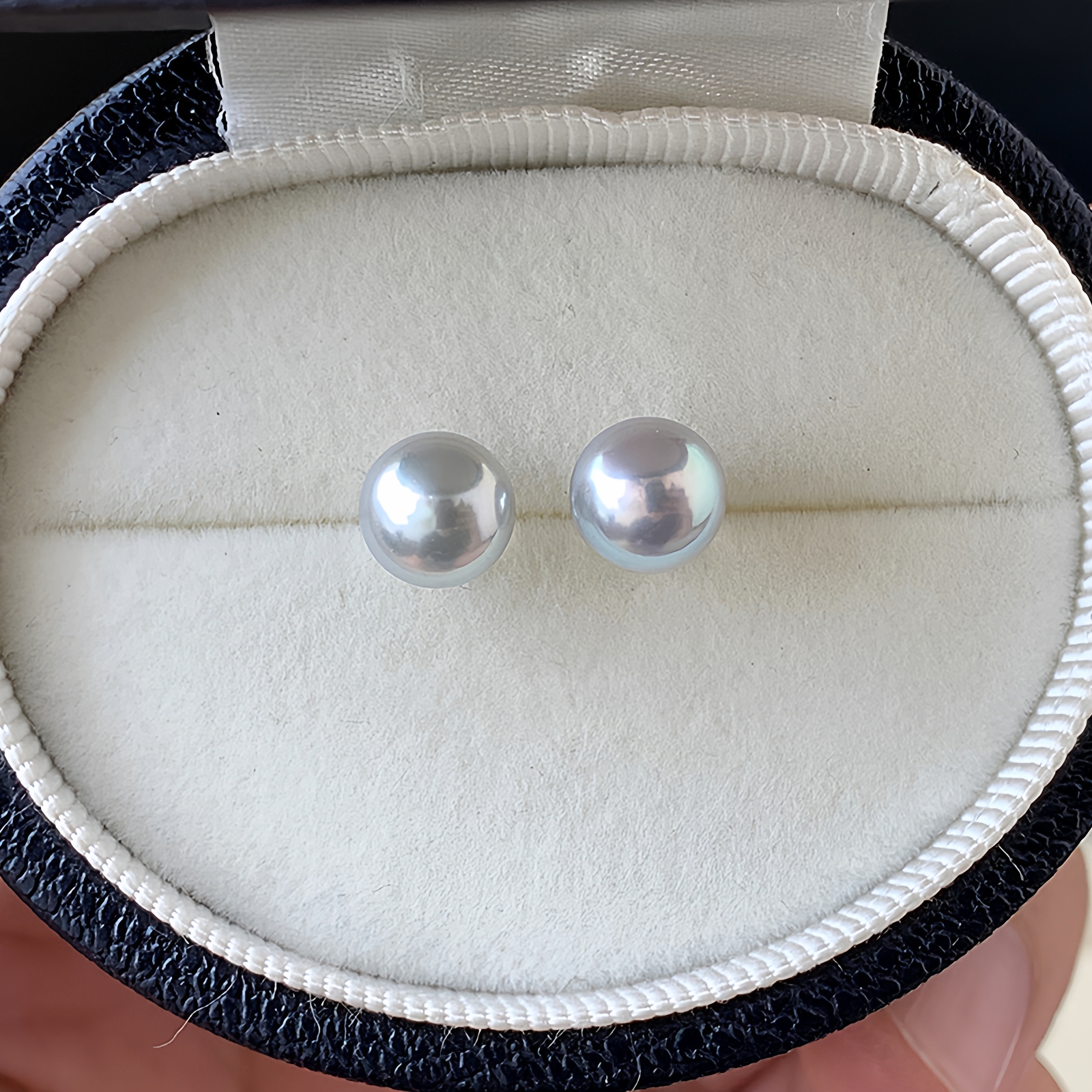 海水akoya真多麻珍珠18K金耳钉