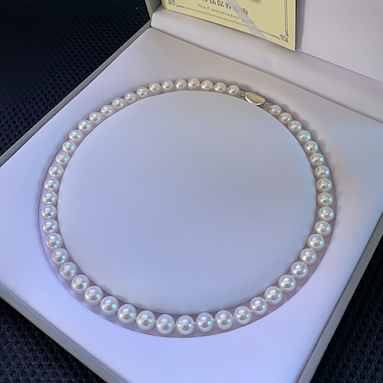 诸暨淡水珍珠项链女妈妈款正圆