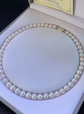 天然淡水珍珠项链女锁骨全珠颈饰正圆强光送妈妈款诸暨特产爱迪生