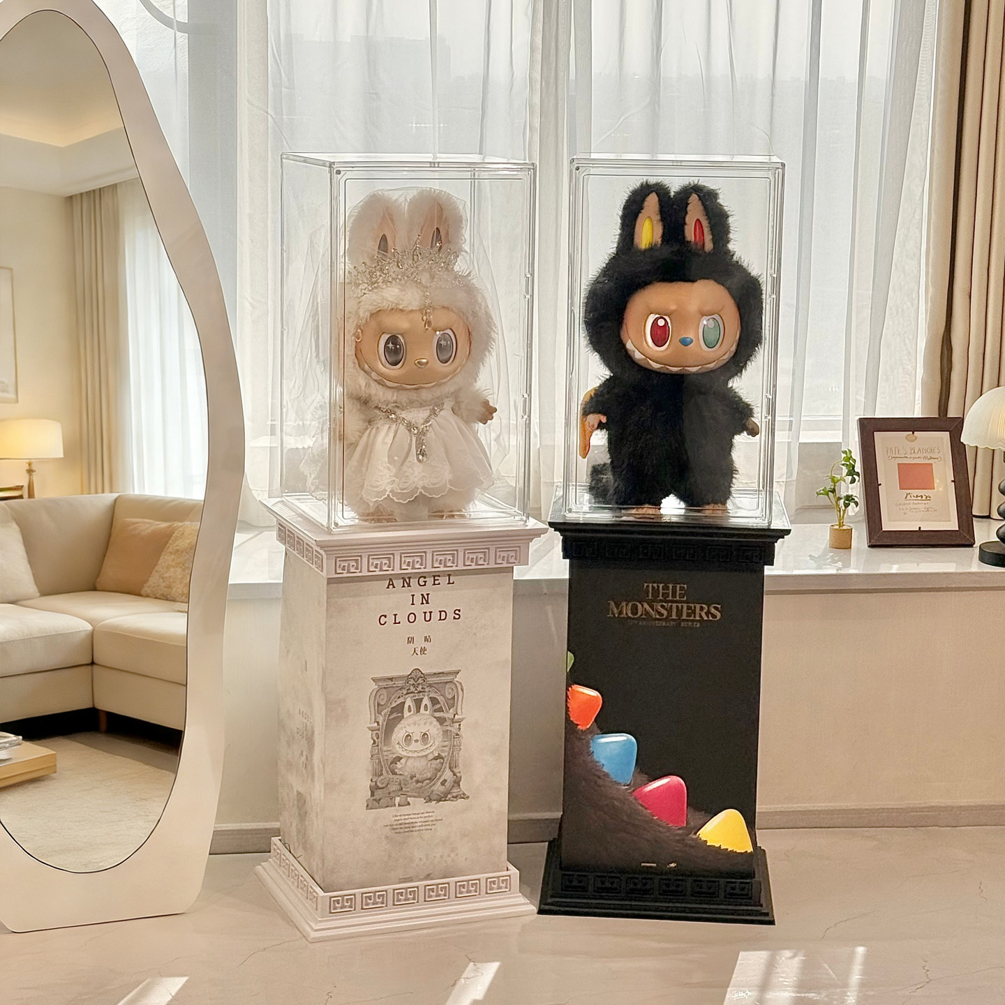 zimomo十周年3.0大首领天使罗马柱展示盒柜labubu泡泡玛特拉布布