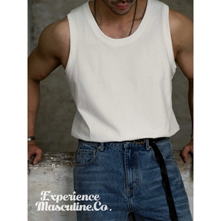 柴米复古美式 阿美咔叽 宽松背心全棉300g重磅休闲街头复古坎肩夏季