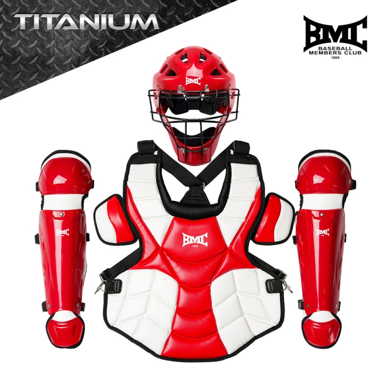 BMC棒球捕手/接手护具红白