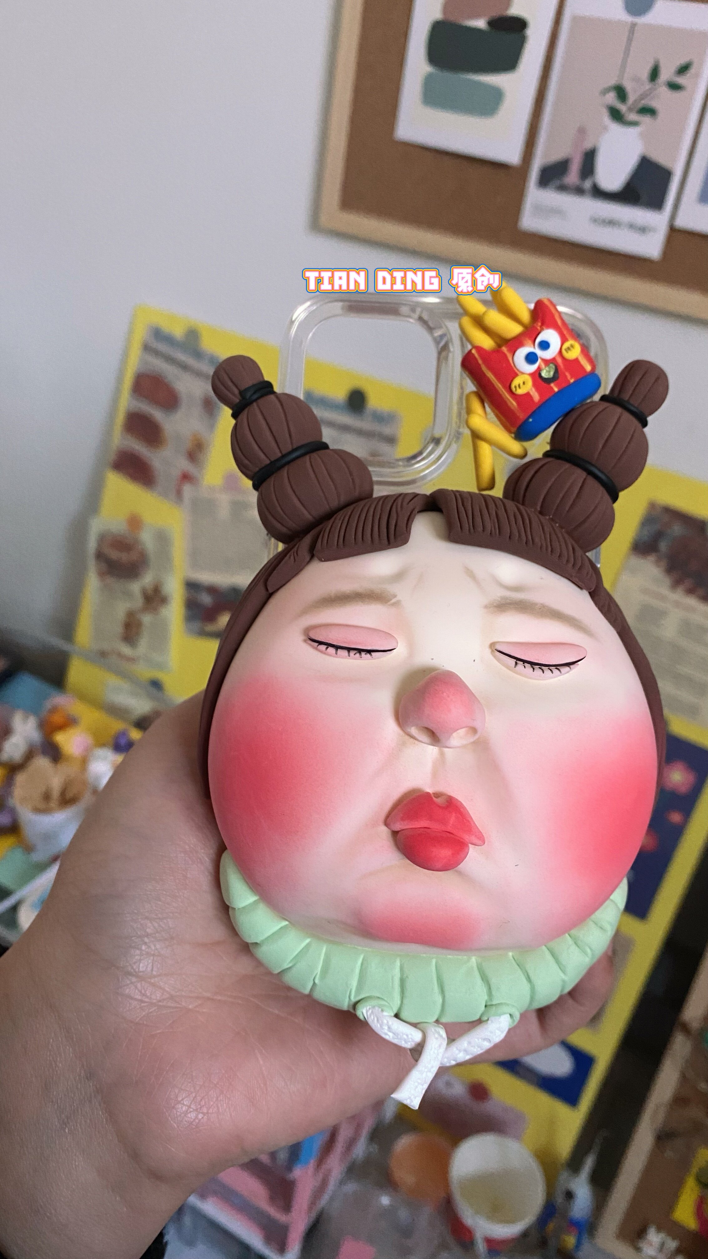 tian ding 原创胖头妹粘土手机壳 闺蜜 生日礼物 所有型号 备注