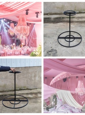 新款黑色铁艺拱门吊顶圆环支架婚庆道具装饰异形架婚礼堂装饰摆件