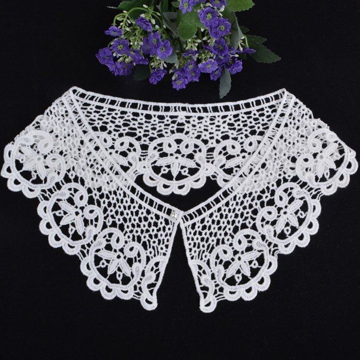 复古棉线机织领花森女系假领子钩花镂空花边装饰衣领服装diy配件