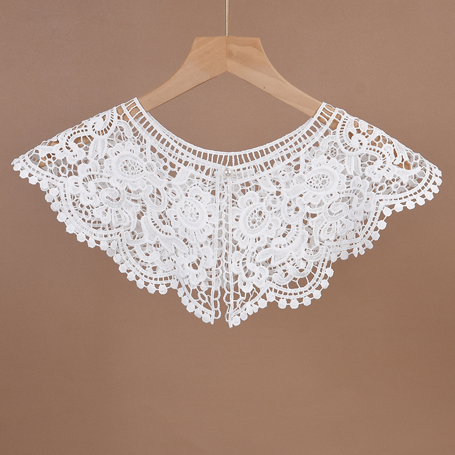 镂空勾花刺绣花边装饰假领