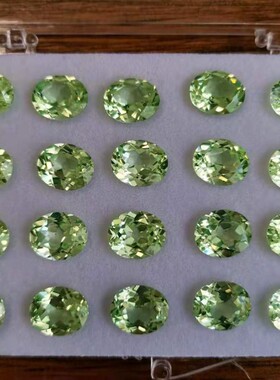 大颗粒浅黄绿色焰熔法合成尖晶石A06B-8 可定制镶嵌戒指吊坠首饰