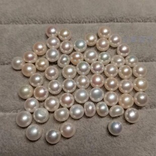 8mm强光极微瑕淡水馒头珍珠 FGA国检宝石鉴定学习样品 可做首饰