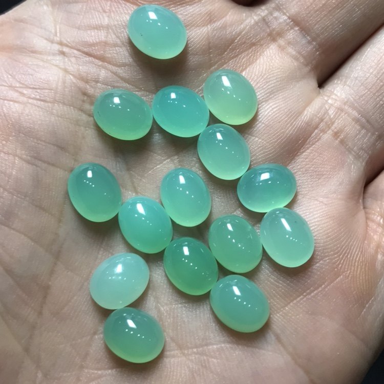 天然澳玉戒面b04a-19国检鉴定师宝玉石标本 水润透明定制首饰