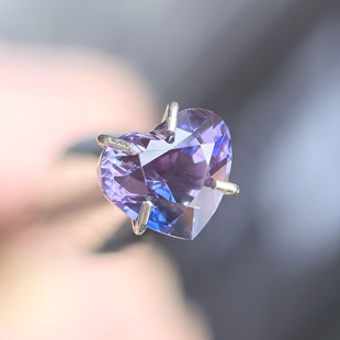 全净玻璃体 颜色超仙 斯里兰卡无烧蓝紫双色蓝宝石 很少见