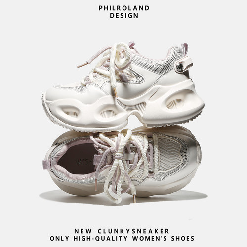 超轻透气网面厚底老爹鞋女2026春夏百搭休闲鞋轻便运动鞋潮