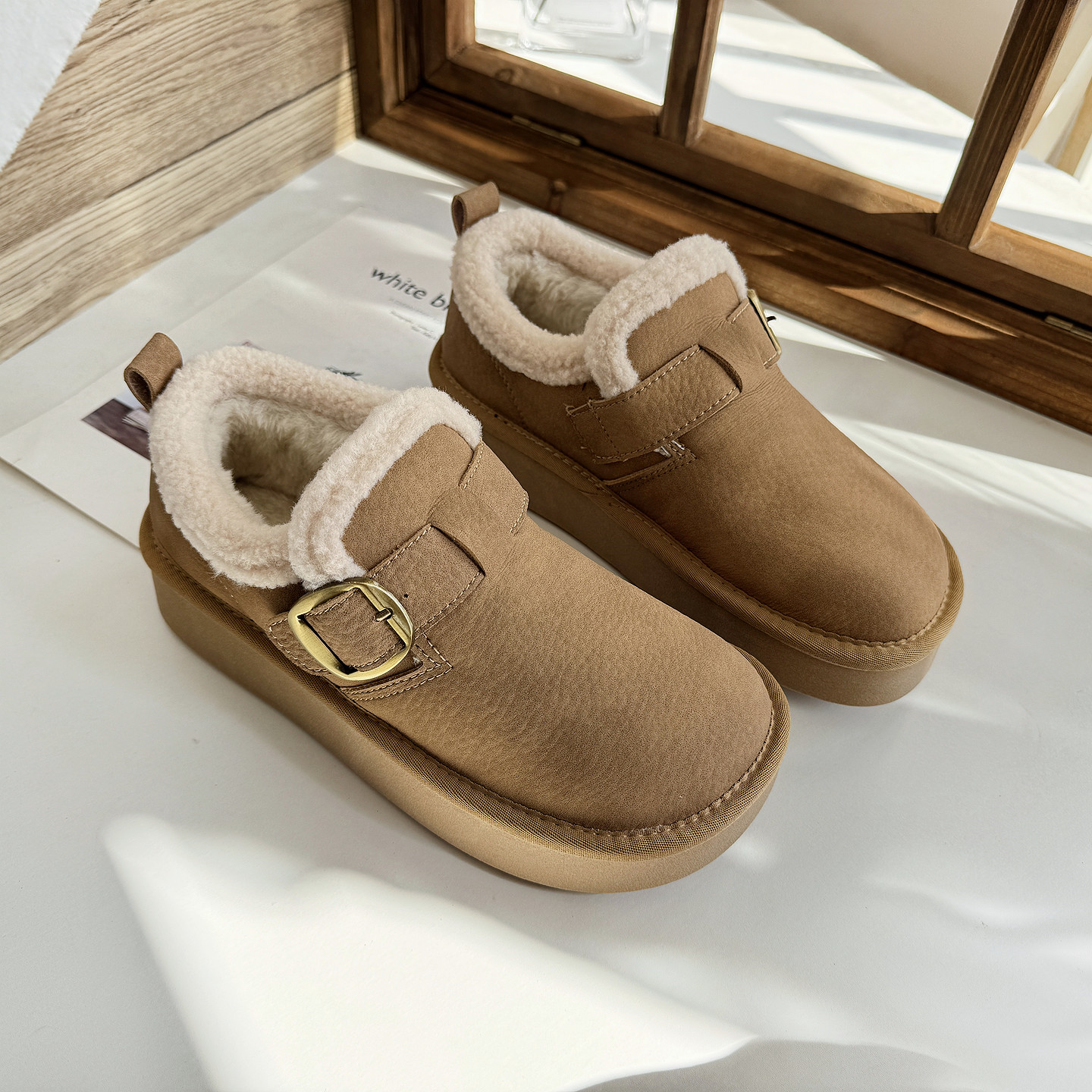 复古美拉德风百搭雪地靴保暖女鞋