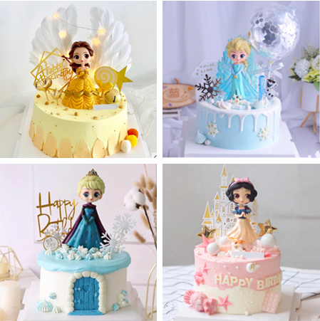 网红创意儿童白雪贝尔爱莎索菲亚公主蛋糕女孩水果生日北京特惠送