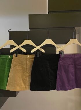 TRUST ME2025秋季韩版复古ins简约百搭修身显瘦高腰灯芯绒短裙女