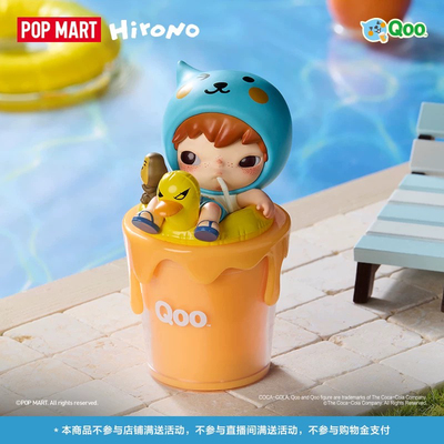POPMART泡泡玛特小野Hirono × Qoo 喝完脸红红手办吊卡礼物摆件