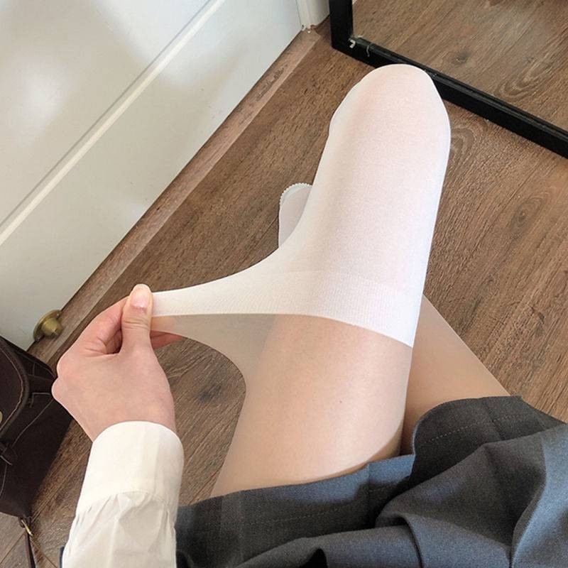 拼接裤袜假大腿开裆丝袜春夏薄款假高筒光腿神器假小腿jk白色过膝