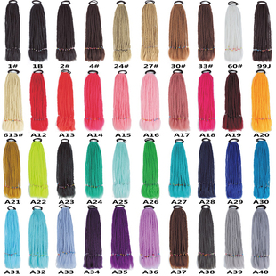 60厘米单色12根小脏辫发彩绳非洲假发女编织嘻哈辫扭博辫雷鬼脏辫