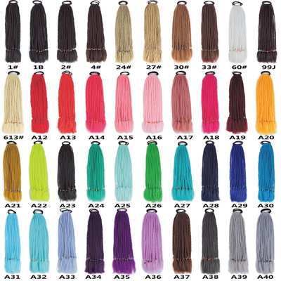 60厘米单色12根小脏辫发彩绳非洲假发女编织嘻哈辫扭博辫雷鬼脏辫