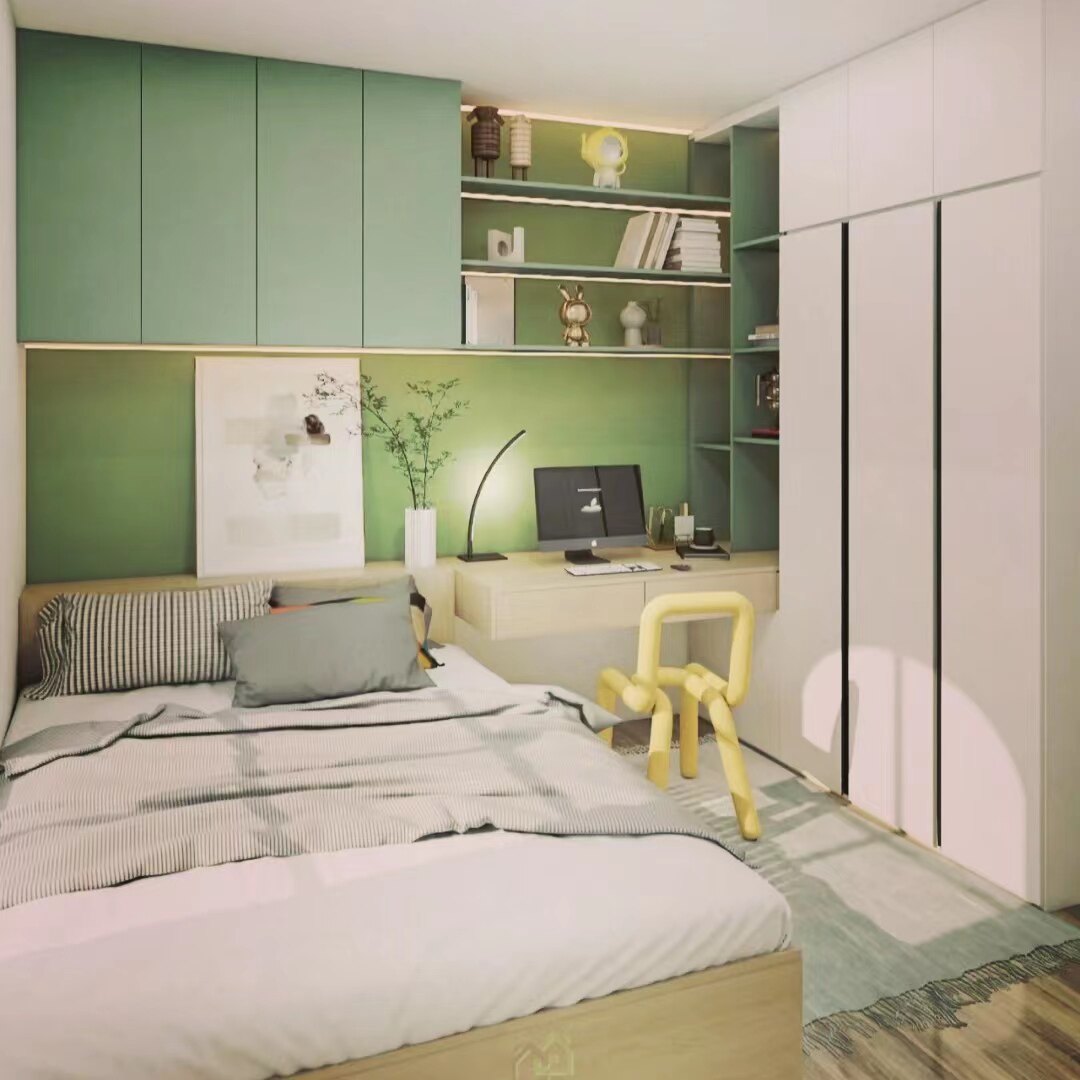 香港小户型踏踏现代卧室榻榻米定制推拉门铝合金卧室移门衣柜工厂