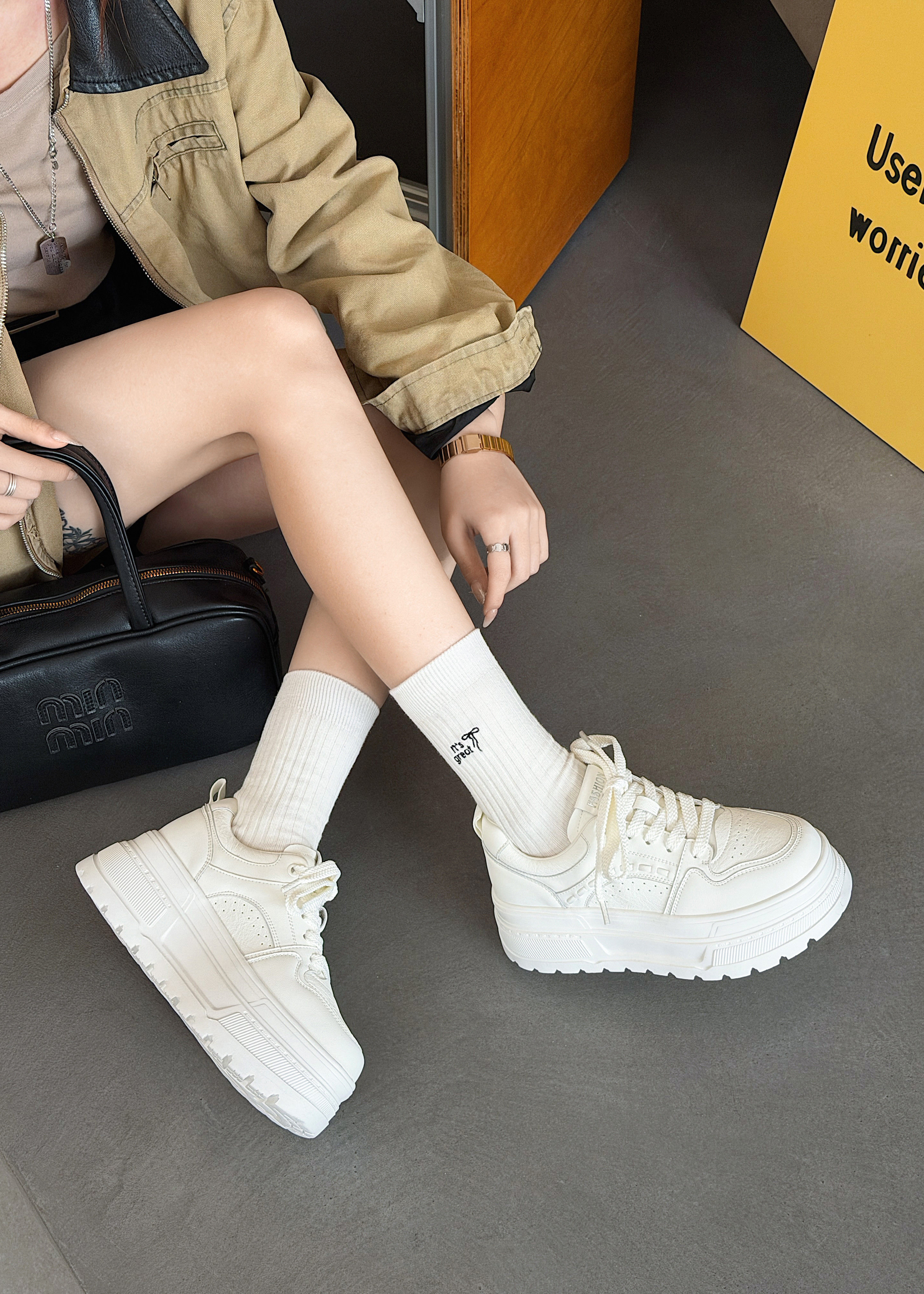 2026春款厚底小白鞋女百搭增高休闲鞋系带圆头女鞋超轻发泡底单鞋,女鞋,时尚休闲鞋,淘宝优惠券,粉丝福利购,淘宝优惠卷